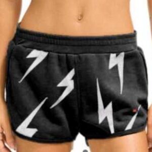 Aviator Nation bolt repeat shorts NWOT black / white size Medium